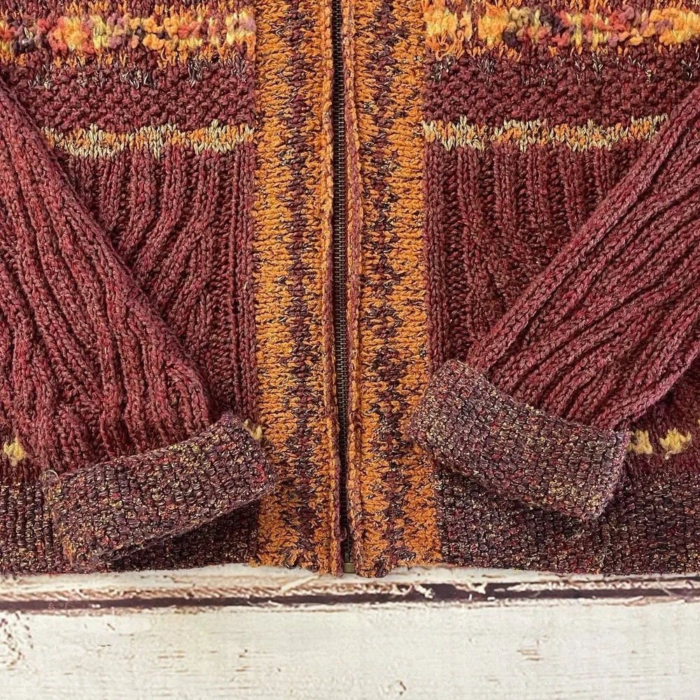 Vintage Sigrid Olsen Sport Cardigan Silk Wool Cable Knit Grandma knitted By Hand - Picture 6 of 12